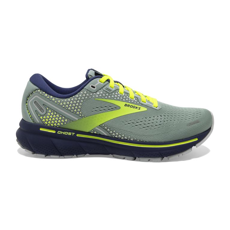 Brooks Women's Ghost 14 Cushioned Road Running Shoes - Blue Surf/Cobalt/Nightlife/Green Yellow (XKHN